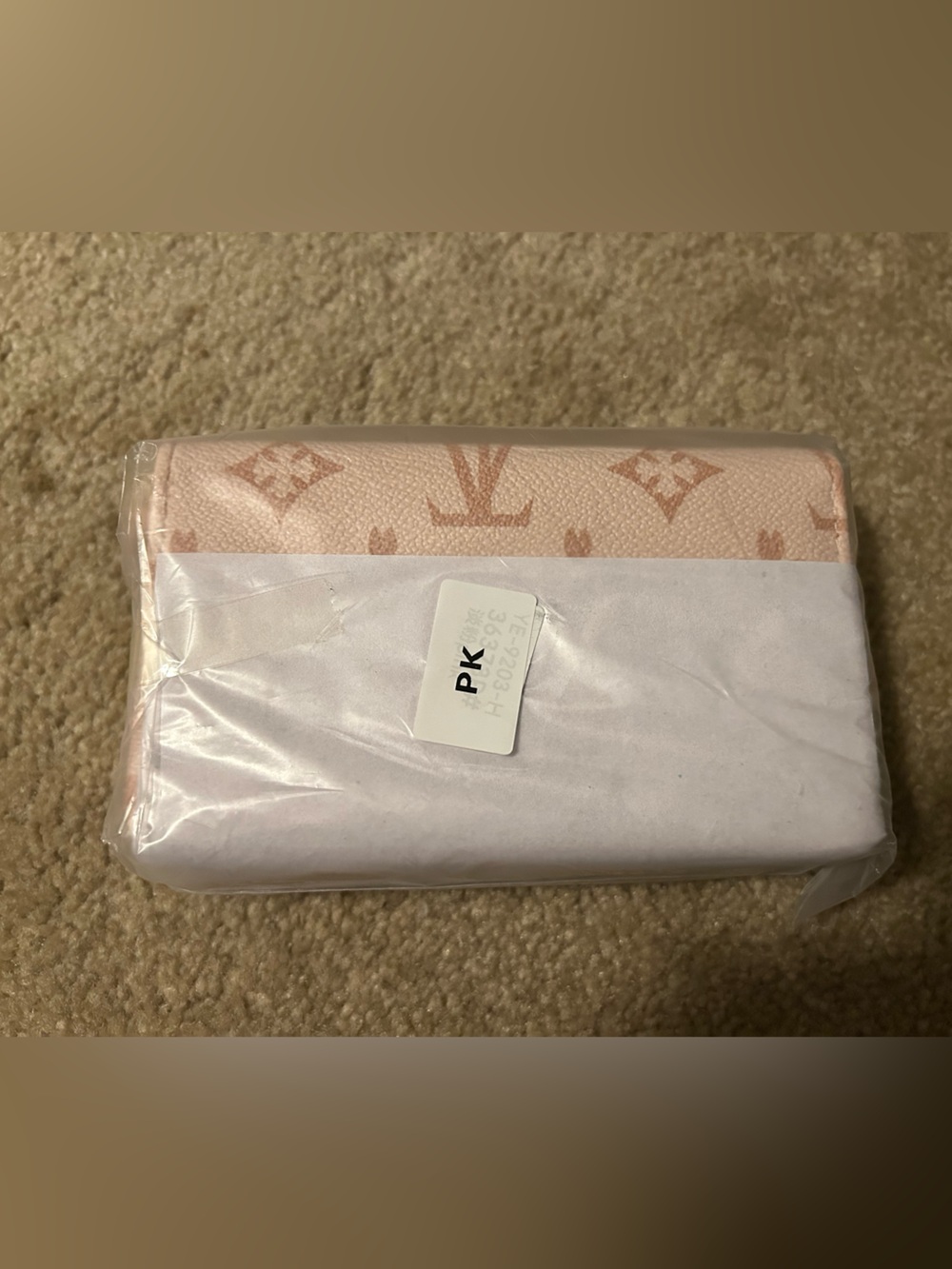 Pink Monogram Compact Trifold Wallet - Picture 2 of 4